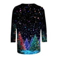 thumbnail image 5 of Enjoytime Christmas Womens Shirts Casual Printed Round Neck Casual Blouse Loose 3/4 Sleeve Tops Fall Winter Plus Size Womens Clothing Black M, 5 of 5