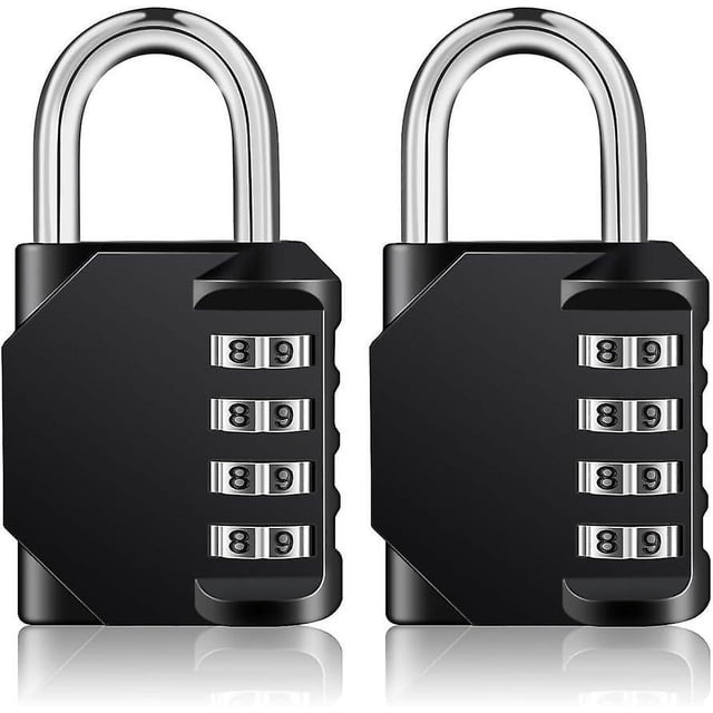 Cerradura de combinación WEIHJMXG para exteriores paquete de 2 candado resistente a la intemperie 4 dígitos