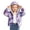 Purple, variant on Toddler Girls Fall Coats Hooded Zipper Star Print Kids Outwear Windproof Casual Jackets Size 2-3T