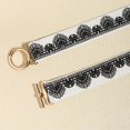 thumbnail image 2 of SWSMCLT Women's Fashion Belt For Dress Stretch Belt Date Embroidered Medium Buckle Boho Casual Round Braided White X-Small-Large, 2 of 5