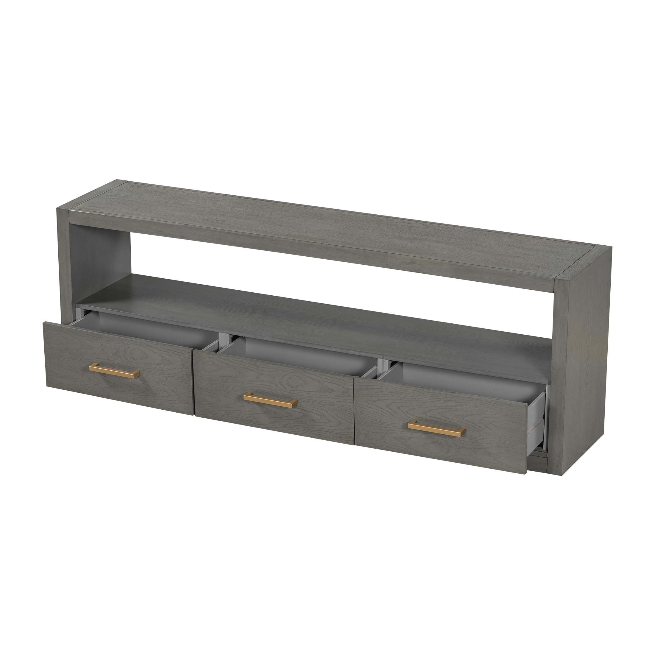 Christopher Knight Home Minimalist TV Stand For TVs up to 80" with 3 Drawers, Grey