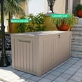 thumbnail image 6 of 180 Gallon Outdoor Storage Box - Deck Box Waterproof Patio Furniture, Garden Tools, Cushions, Pool Accessories Outside Storage Resin Box,Light brown, 6 of 14