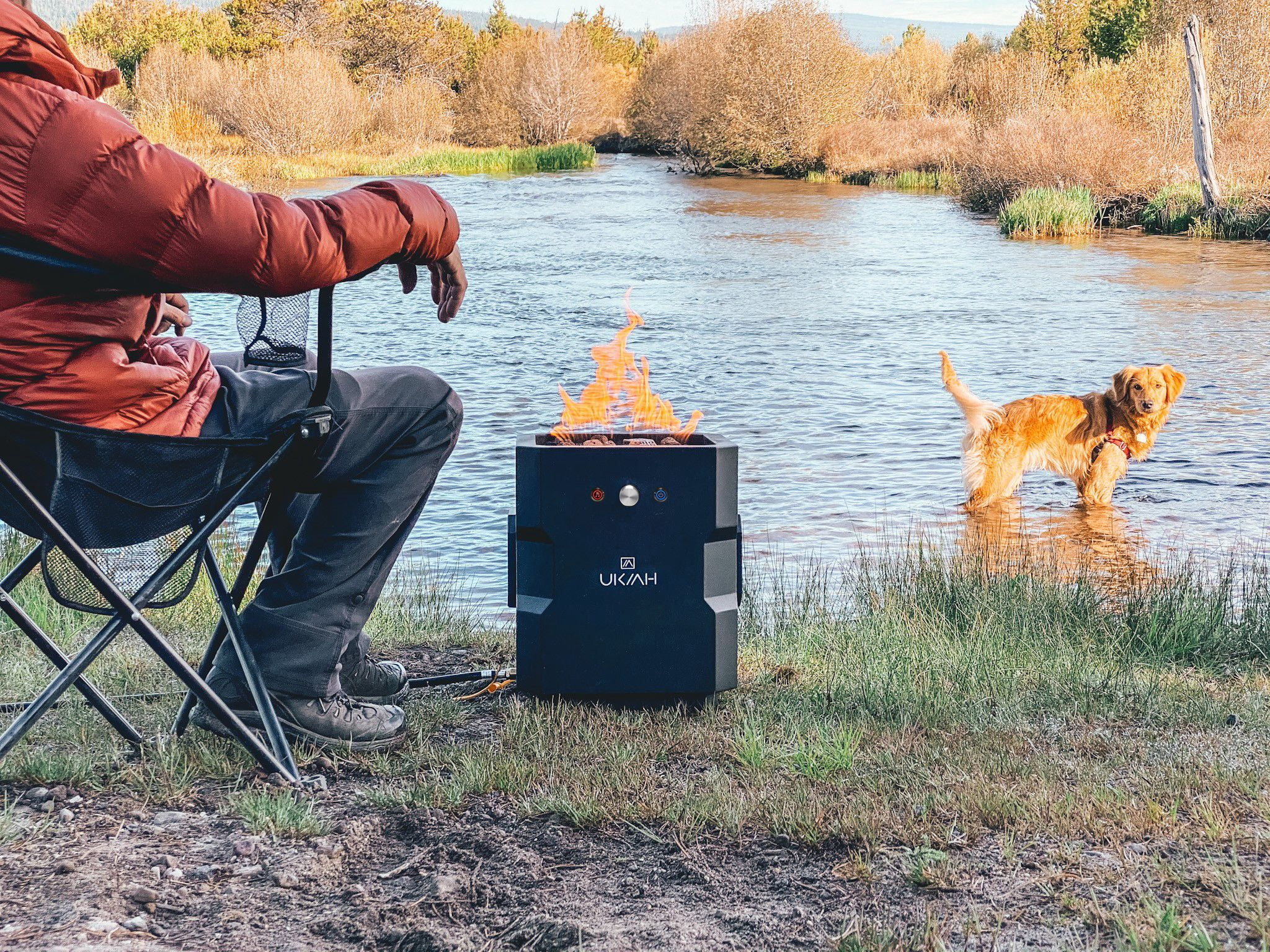 Tailgater II Portable Gas Fire Pit with Beat to Music Technology - Black