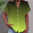 thumbnail image 2 of Womens Summer Tops Spring Shirts Trendy Fashion Short Sleeved Solid Color Spring/summer Button Up Shirt Top Plus Size Tops for Women XXL, 2 of 5