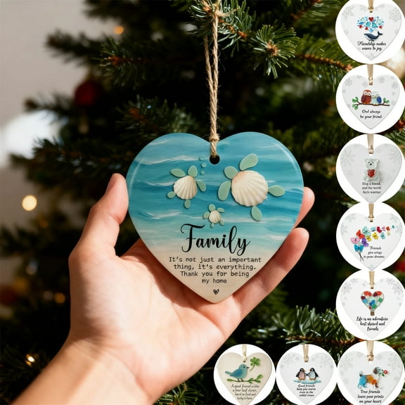 Moocorvic Sea Glass Turtle Christmas Ornaments Hanging Decor for Christmas Tree, Xmas Holiday Decor Indoor Decor, Gifts for Women(Blue)