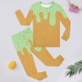 thumbnail image 2 of Rhuody Boy Pajamas Ice Print Long Sleeve Sleepwear Crewneck Tops Pants 2 Piece Pj'S Set Cute Clothes Green 6-7 Years, 2 of 4