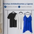 thumbnail image 4 of Ganchos de Terciopelo Premium Serenelife, Ahorradores de Espacio, Resistentes, con Gancho Metálico Giratorio de 360°, para Trajes, Pantalones y Vestidos, Negro, Pack 20, 4 of 7