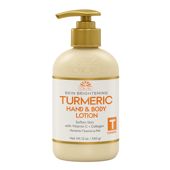 OKAY Turmeric Hand & Body Lotion 12 oz – Hydrating Moisturizer for Soft, Smooth & Radiant-Looking Skin – Lightweight Daily Lotion for All Skin Types