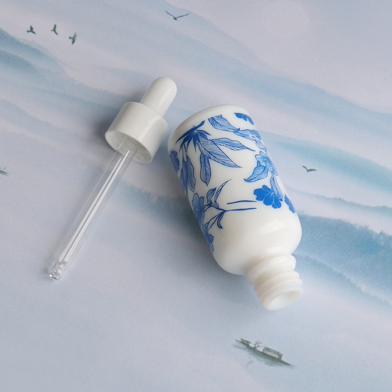 Jiuwu Empty Glass Dropper Bottle with 5 Funnels 30ml Leak Proof Travel Size Dropper for Essential Oils Pack of 15