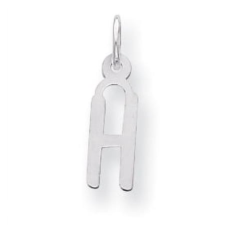 Sterling Silver Small Slanted Block Initial H Charm QC5081H