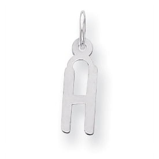 Sterling Silver Small Slanted Block Initial H Charm QC5081H