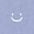 thumbnail image 2 of Dalix Lil Smile Face Embroidered Lightweight Relaxed Jersey Tee Summer Cute Short Sleeve T Shirt Womens in Lavender Blue S Small, 2 of 5