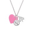 thumbnail image 2 of Delight Jewelry Acrylic 1" Hot Pink Heart Let Things Go Fall Zoey Charm Necklace, 28", 2 of 4
