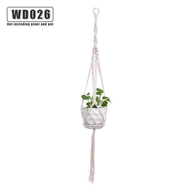 Advancent Cestas colgantes 100 hechas a mano, soporte para plantas, macramé, colgador de plantas, maceta para colgar en la pared interior, soporte para Jardín y Patio No.26 Advancent HA001777-26