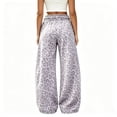 thumbnail image 7 of Women Leopard Sweatpants Baggy Wide Leg Pants Fall Y2K Lounge Sweat Pants with Pockets,Straight Leg, Pull on, Gym,Purple,2XL, 7 of 7