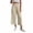 #0364-Beige, variant on Women's Capri Pants Elastic Waist Crinkle Textured Cropped Pants for Retro Minimalist Daily Wear Loose Straight Leg Linen-Like Bottoms Gift