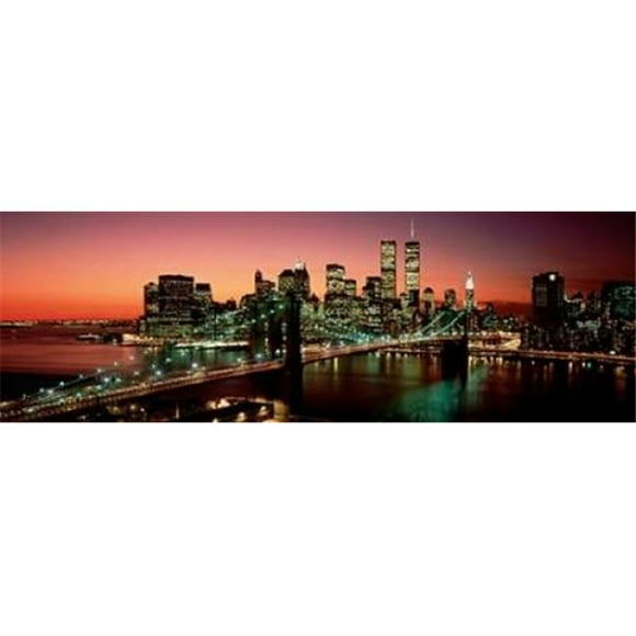 Selected Artworks PDX4RB298SMALL Brooklyn Bridge Nyc Poster Print by Richard Berenholtz, 8 x 24 - Small