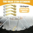 thumbnail image 2 of Unique Bargains 1 Set 135-Degree Car Tire Valve Stem Extenders Extension Universal for Cars RV Bicycles Gold Tone, 2 of 8