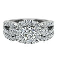 thumbnail image 4 of Wedding Ring Set Accented Diamond Loop Shank 1.00 - 1.05 CTW Carat 14K White Gold (H,SI1), 4 of 5