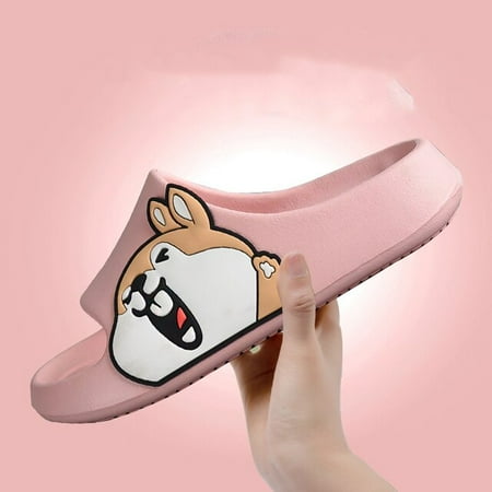 

CoCopeaunt 2022 Summer New Cute Tiger Sticker Thick Sole Women Slippers Bathroom Beach Indoor Sandals Couple Slides Soft Women Shoes