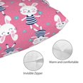 Soft Pillow Cases Luxury Feminine Pink Cute Rabbit Flower Pillowcases
