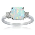 thumbnail image 1 of Anillo Ice Gems en plata de ley con ópalo blanco creado, tamaño 8, 1 of 3