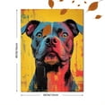 thumbnail image 3 of Qisvanset 12x16 Inch Colorful Pitbull Dog Canvas Wall Art, Abstract Vibrant Pet Portrait Modern Home Wall Decor, 3 of 8