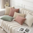 thumbnail image 4 of MIULEE Throw Pillow Covers Soft Corduroy Decorative Set of 2 Boho Striped Pillow Covers Pillowcases Farmhouse Home Decor for Couch Bed Sofa Living Room 20x20 Inch Beige, 4 of 7