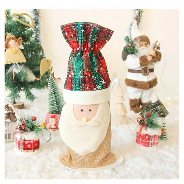 Puntoco Juego De Vino Navideño Mesa Navideña Decoraciones Creativas A,Decoración Hogareña