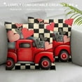 thumbnail image 3 of TIAOTIAOHOU Valentine's Day Throw Pillow Covers, Buffalo Plaid Farmhouse Cushion Case Decor, Polka Dots Heart Truck Decoration for Sofa Couch, 3 of 5