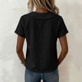 thumbnail image 6 of FAHUOMU Women's Blouse Tops Short Sleeve Crew Neck Cotton Linen Spring Summer Shirts Solid Color Casual Lightweight Breathable Fashion Tunics, 6 of 8