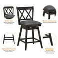 thumbnail image 4 of Giantex 24" Counter Height Cushioned Bar Chair, 360° Swivel Farmhouse Barstool w/Ergonomic Backrest, Waterproof PVC Surface & Solid Wood Structure, 4 of 6