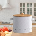 thumbnail image 1 of Kitchen Storage Canister Potato Onion Garlic Storage Bin for Farmhouse Decor White Large, 1 of 8