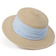 thumbnail image 2 of Nfurl Women's Straw Hats for Sun Protection Wide Brim Summer Hats Casual Vacation Beach Outdoor Gardening Sun Hats,Blue, 2 of 5