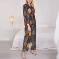 thumbnail image 3 of Sikiie Autumn Leaves Women's Long-Sleeve Shirt and Full-Length Bottom Pajama Set (s-xxl)-Large, 3 of 7