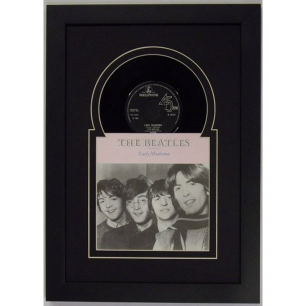 45 (6 7/8") inch Vinyl Record and Sleeve Frame Featuring Mat Design and Wood Black Frame - Walmart.com