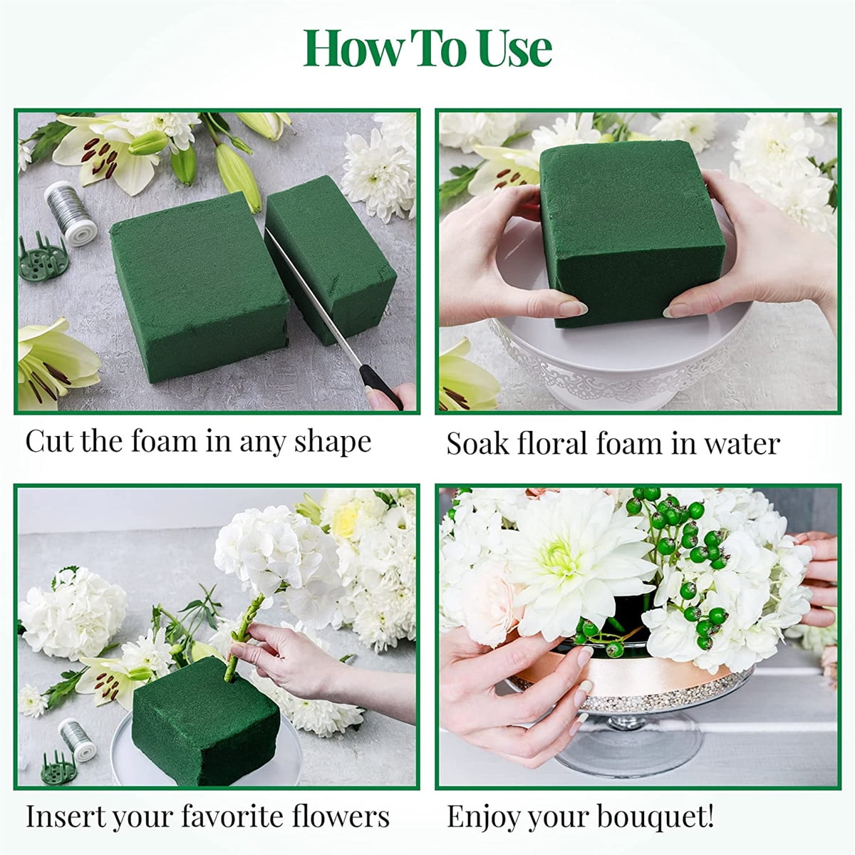 Casewin 6 Wet Floral Foam Blocks for Fresh Flower Bouquet