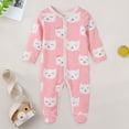 thumbnail image 2 of enyan Baby Outfits Boy Girl Newborn Footies Cotton Footed Long Sleeve Jumpsuit with Mitten Cuffs Toddler Boy Girl Clothes（Pink,9-12 Months）, 2 of 5