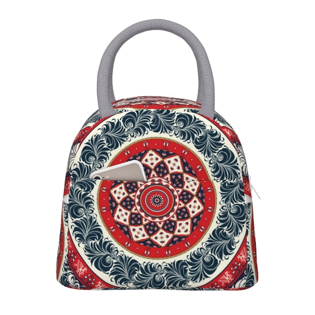 Balery Round Design Bolsa de Almuerzo para Mujeres, Caja de Almuerzo, Bolsa de Almuerzo Pequeña Impermeable, Tote de Almuerzo Reutilizable con Gran Capacidad