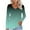 Mint Green, variant on Oalirro Women's Gradient V Neck Long Sleeve T Shirt Casual Basic Tops Comfort Tees