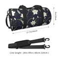 thumbnail image 4 of Xecao Lilies Flowers print Round Travel Duffel Bag is a foldable gym bag with an inner pocket, perfect for travel sports, 4 of 8