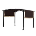 thumbnail image 6 of Universal Brown Canopy Cover Replacement for 12x9 Ft Curved Outdoor Pergola Structure (Frame Not Included), 6 of 10