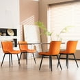 thumbnail image 3 of Kidol & Shellder Upholstered Dining Chair Set of 2 Washable PU Fuax Leather Living Room Side Chairs, Orange, 3 of 7