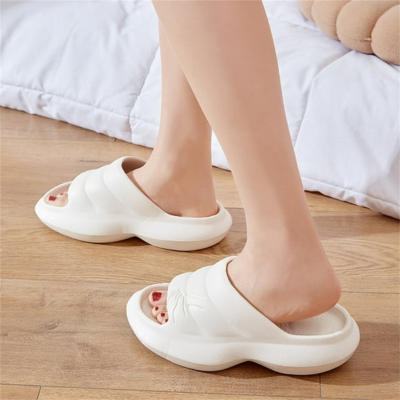 SMihono Slippers for Women Men Home Quick Drying Couple Antiskid Pillow Slides Super Soft Comfy Thick Sole Indoor Outside Soft Soled Cloud Slides for Women, Up to 65% off!