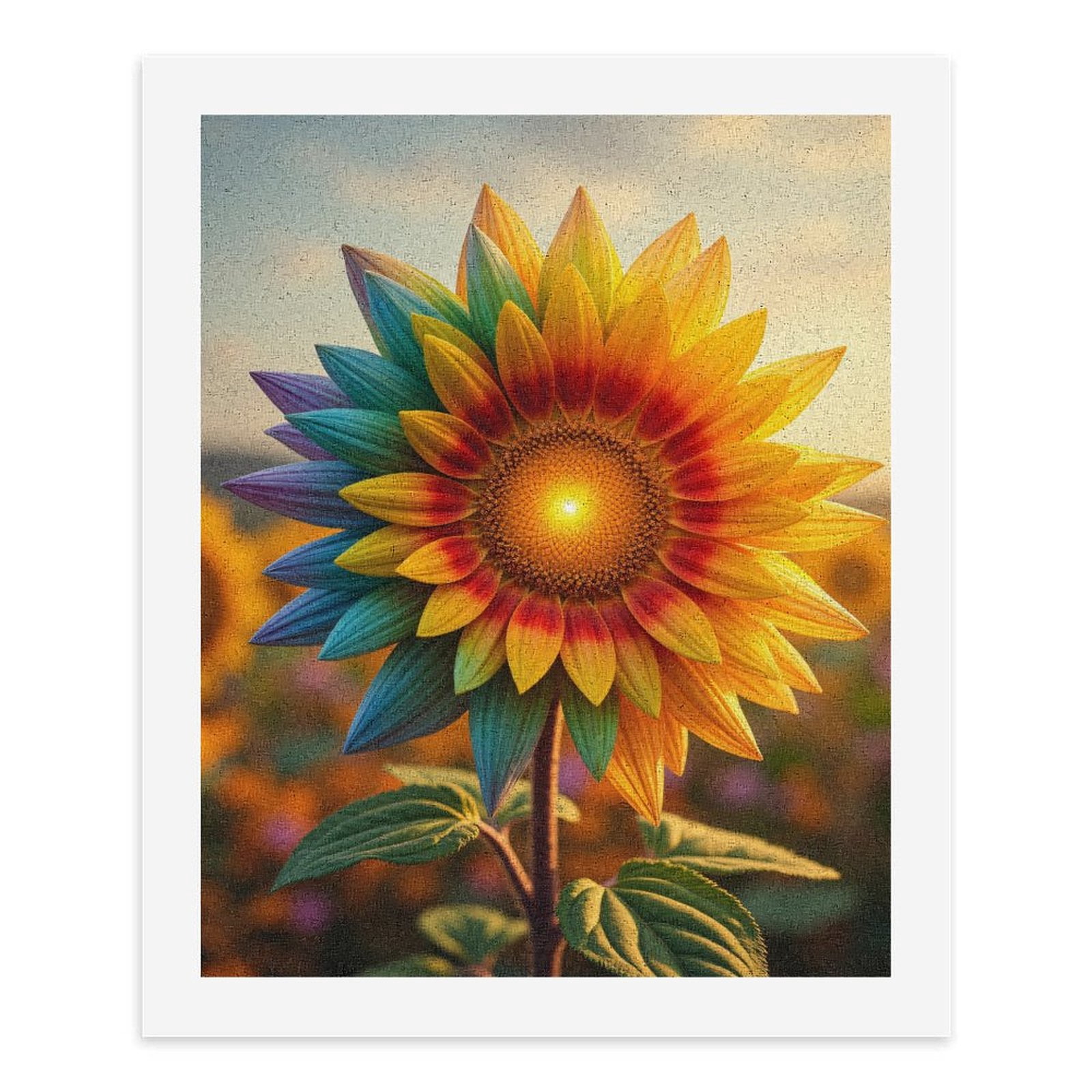 Paint By Numbers Kit for Adults Beginner - DIY Multicolor Sunflower Blossom Art Canvas Painting Kits for Adults, Frameless Paint By Number for Adults for Home Wall Decor 16x20 Inch