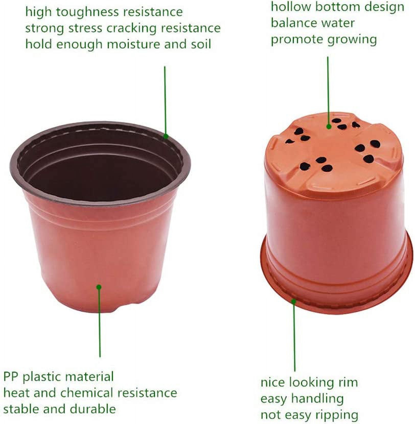 PET-U 100PCS Plastic Plant Flower Pots Nursery Garden Seedlings Starting Pot Container