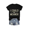 thumbnail image 1 of i Could Be Meaner T Shirt Womens Graphic T Shirts Vintage Funny Short Sleeve Tees Casual Crew Neck Summer Tops, 1 of 6
