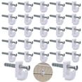 thumbnail image 1 of Clips de pared hacia abajo: 30 juegos de soportes de alambre para estantes, clips de bucle, clips para estantes de armario, clip de pared posterior para estante de alambre, clips incluidos, tornillos, 1 of 7