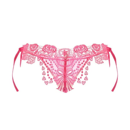 

Pgeraug underwear women Lingerie Transparent Lace Lace Up T Pants Thong Adult Panties sports bras for women Hot Pink