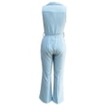 thumbnail image 5 of Idoravan Jumpsuits for Women Dressy Womens Fashion Summer Solid Casual Sleeveless Button Belt Long Jumpsuit, 5 of 6
